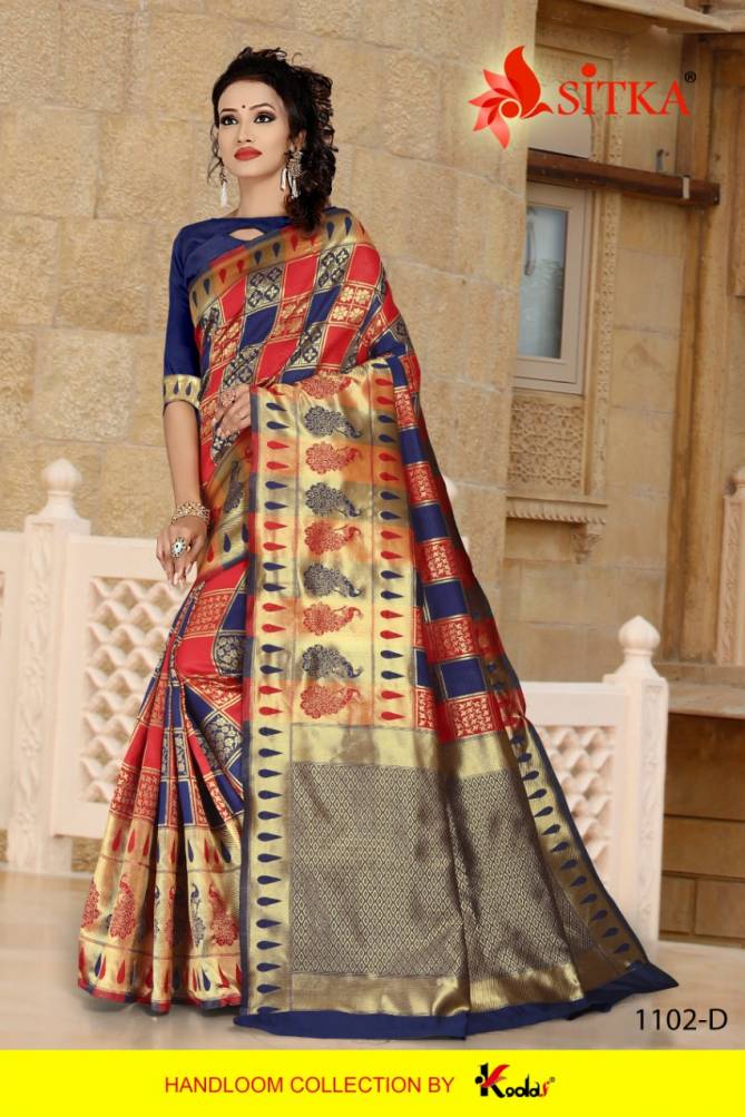 Sitka Cotton Silk Party Wear Sarees Collection